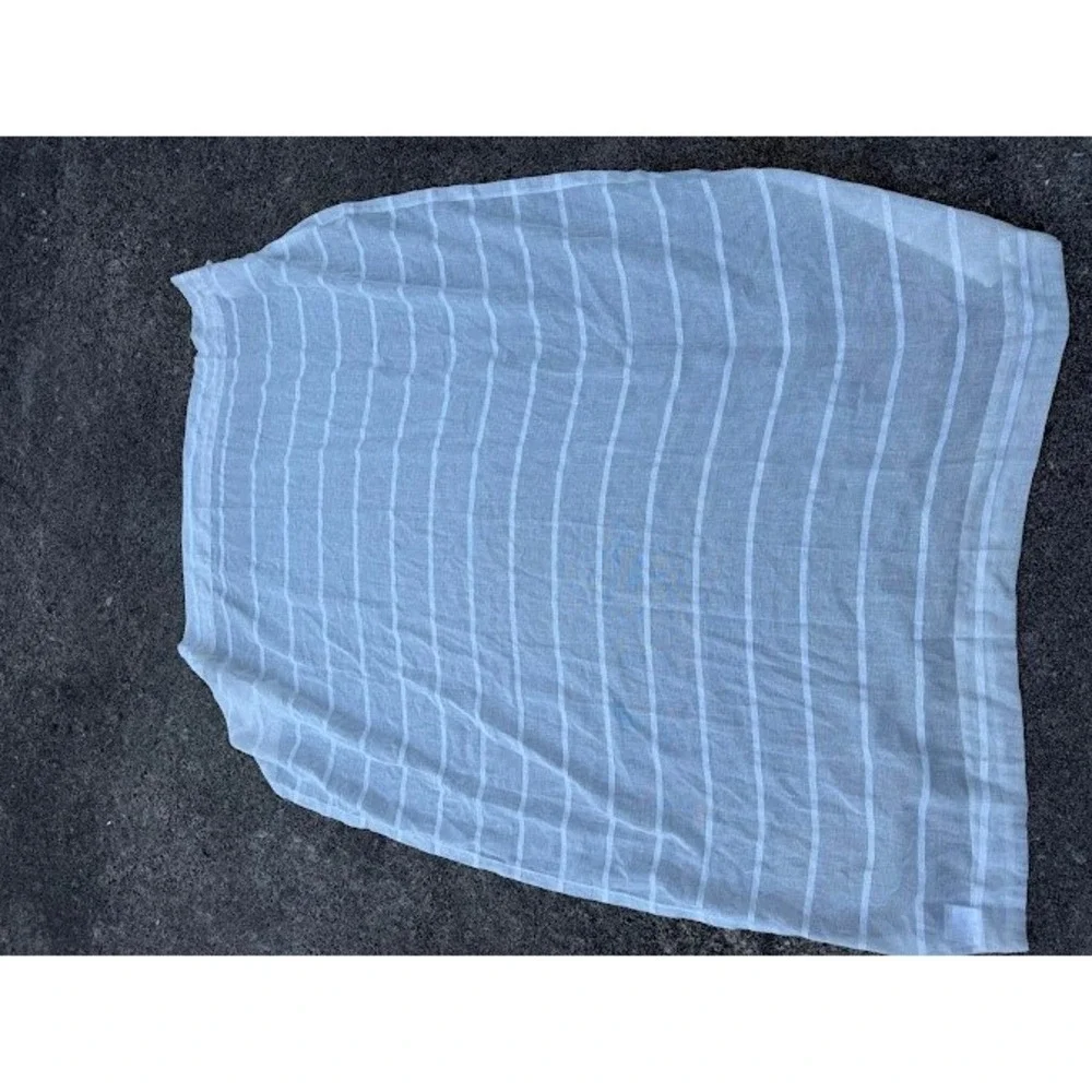 Clean‎ Window Linen Blend Striped Sheer Curtain Panel Cream White RN16798